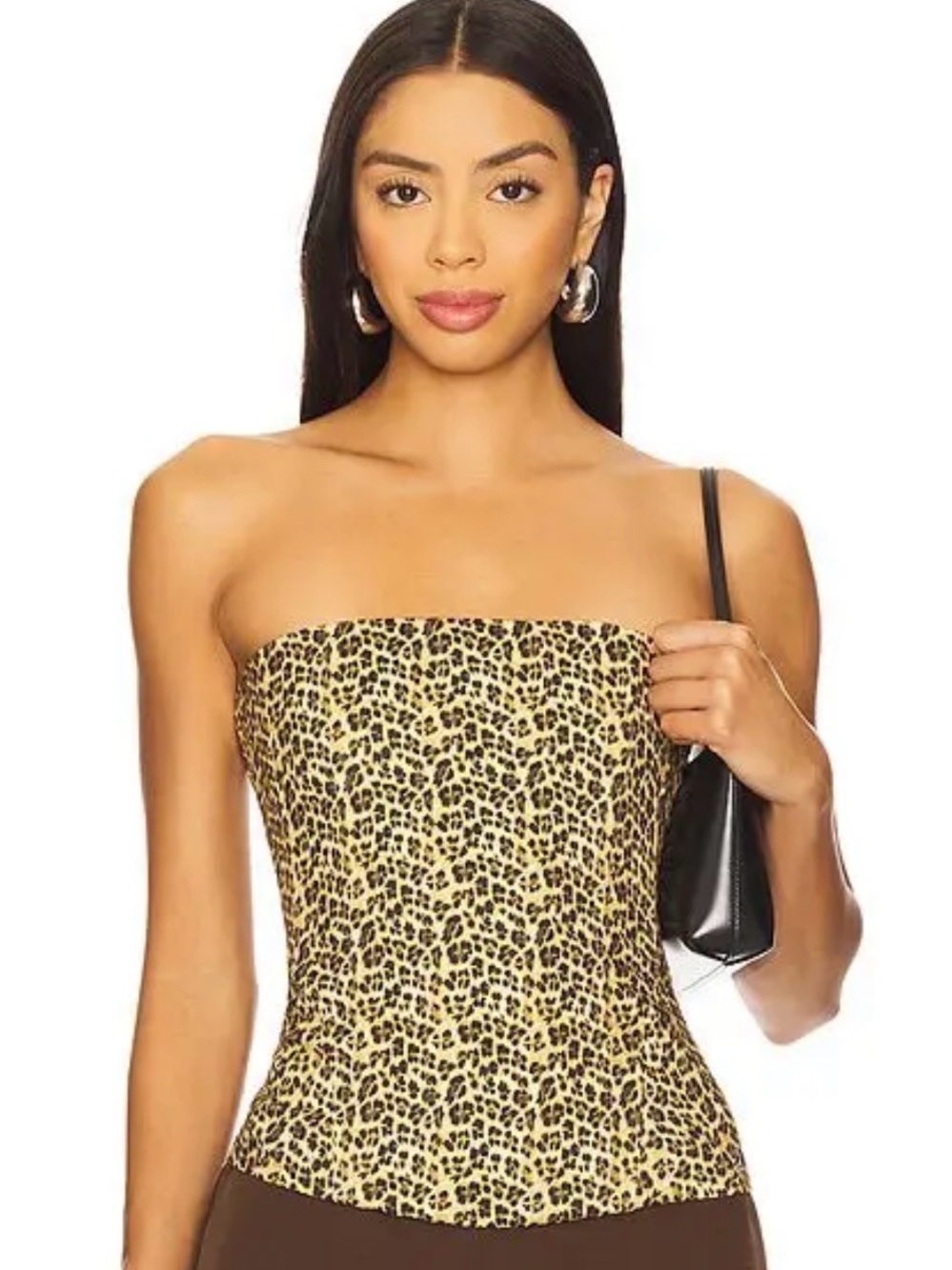 MIAOU Leopard Print Strapless Corset